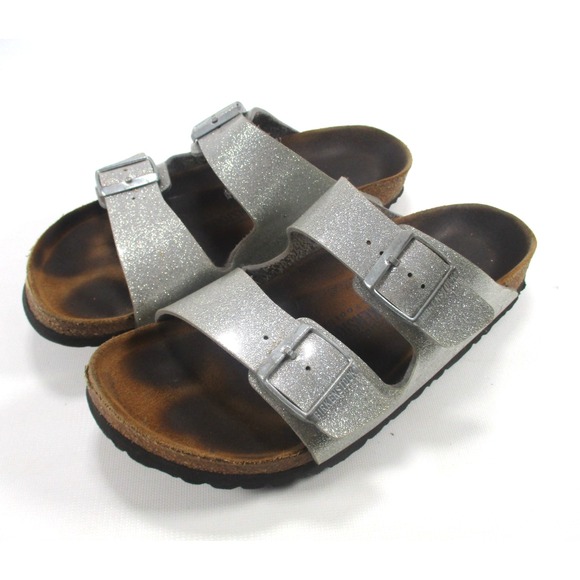 Birkenstock Shoes - BIRKENSTOCK Arizona Soft Footbed Sandals 265  Silver Women's size EU 41 US 10